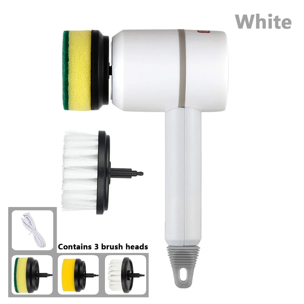 Electric Cleaning Brush USB Rechargeable Automatic Wireless Handheld Kitchen Dishwashing Brush Bathtub Tile Cleaning Brushes